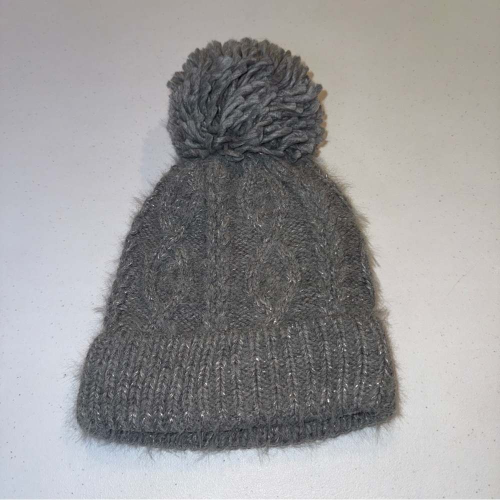 Children’s Place Winter Hat NWT Gray Pom On Top Lg/xl